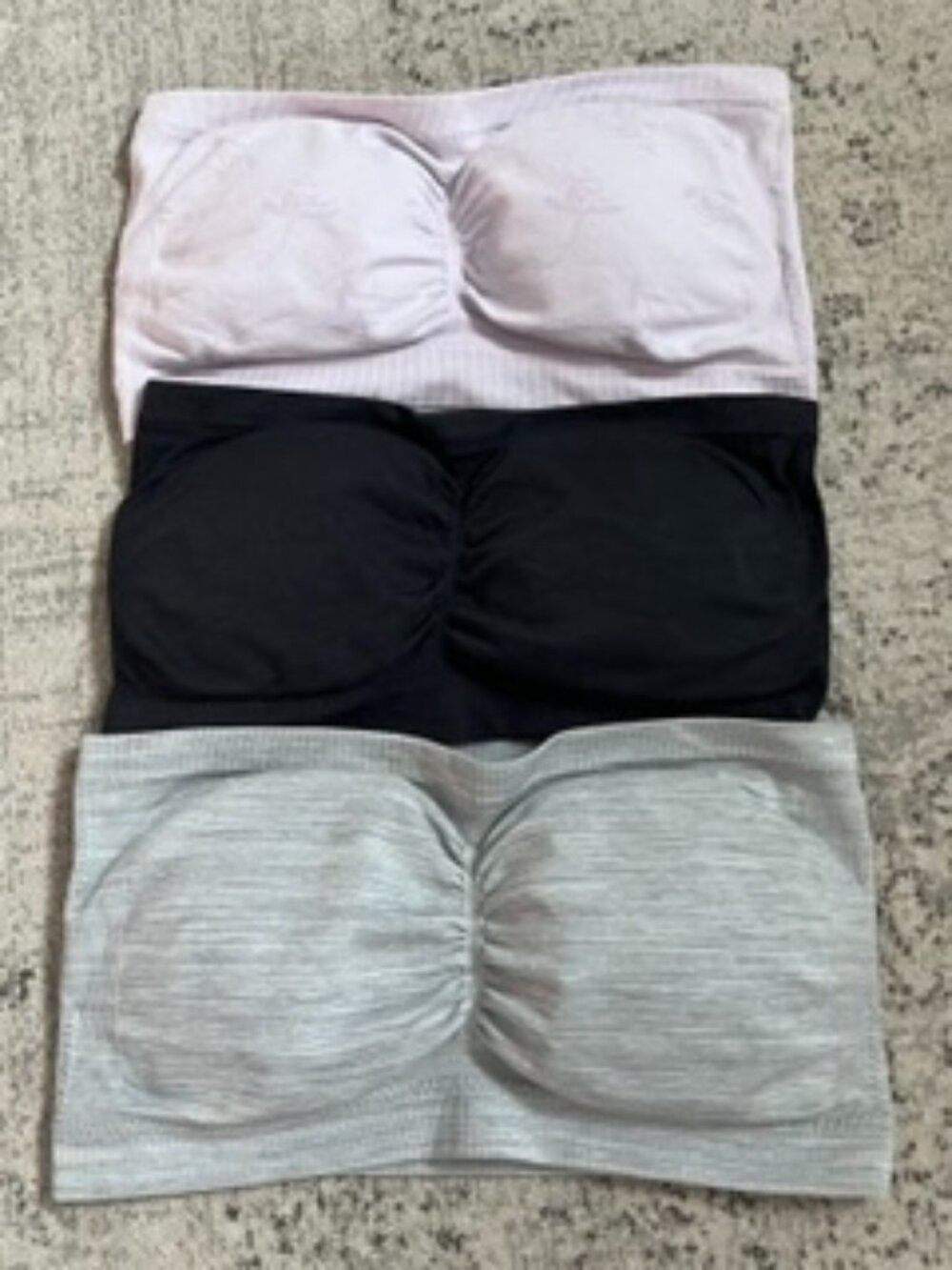 Jessica Simpson 3 Pack Pink Gray Black Bandeau Bra Women's M